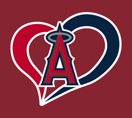 Los Angeles Of Anaheim Heart Logo heat sticker