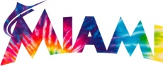 Miami Marlins rainbow spiral tie-dye logo custom vinyl decal