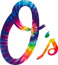 Baltimore Orioles rainbow spiral tie-dye logo custom vinyl decal