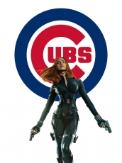 Chicago Cubs Black Widow Logo heat sticker