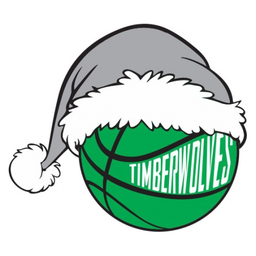 Minnesota Timberwolves Basketball Christmas hat logo heat sticker