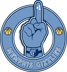 Number One Hand Memphis Grizzlies logo heat sticker