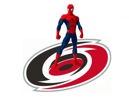 Carolina Hurricanes Spider Man Logo heat sticker