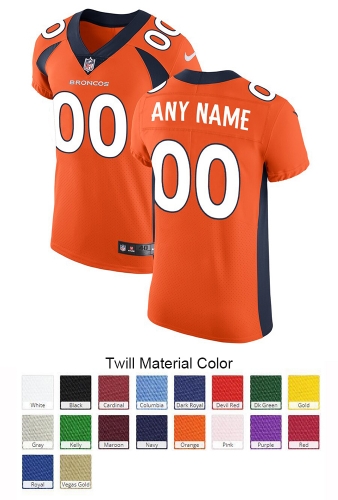 Denver Broncos Custom Letter and Number Kits For Orange Jersey Material Twill