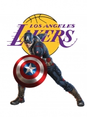 Los Angeles Lakers Captain America Logo custom vinyl decal