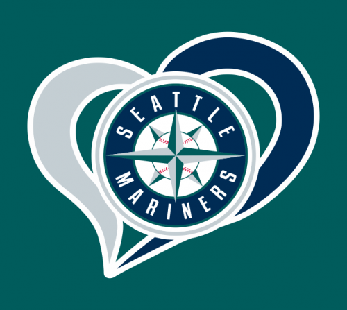 Seattle Mariners Heart Logo heat sticker