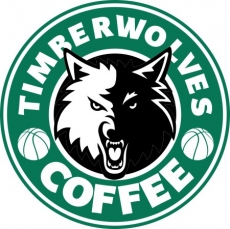 Minnesota Timberwolves Starbucks Coffee Logo heat sticker