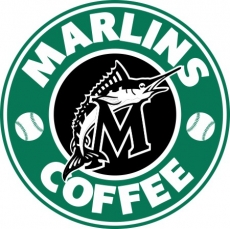 Miami Marlins Starbucks Coffee Logo heat sticker