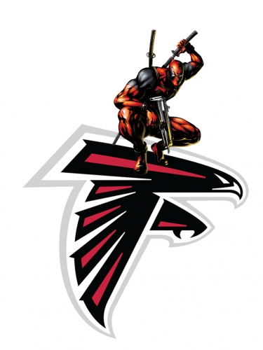 Atlanta Falcons Deadpool Logo heat sticker