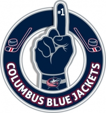 Number One Hand Columbus Blue Jackets logo heat sticker