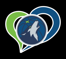 MinnesotaTimberwolves Heart Logo custom vinyl decal