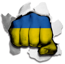 Fist Ukraine Flag Logo heat sticker