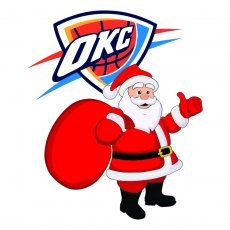 Oklahoma City Thunder Santa Claus Logo heat sticker