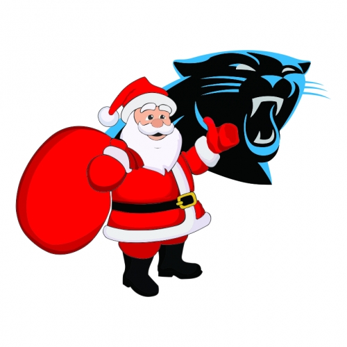 Carolina Panthers Santa Claus Logo heat sticker