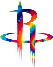 Houston Rockets rainbow spiral tie-dye logo custom vinyl decal