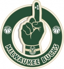Number One Hand Milwaukee Bucks logo heat sticker