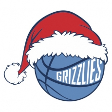 Memphis Grizzlies Basketball Christmas hat logo heat sticker