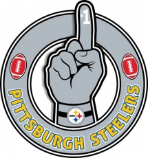 Number One Hand Pittsburgh Steelers logo heat sticker