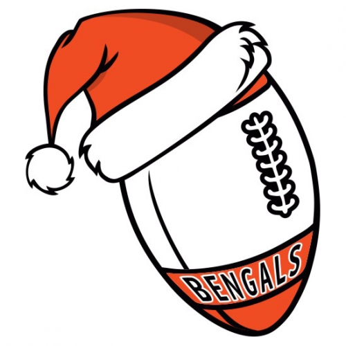 Cincinnati Bengals Football Christmas hat logo heat sticker