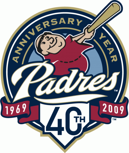 San Diego Padres 2009 Anniversary Logo custom vinyl decal