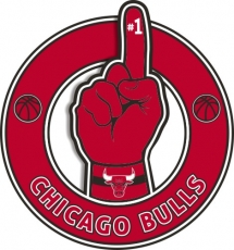Number One Hand Chicago Bulls logo heat sticker