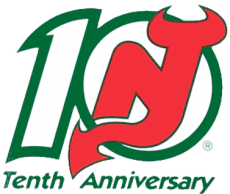 New Jersey Devils 1991 92 Anniversary Logo heat sticker