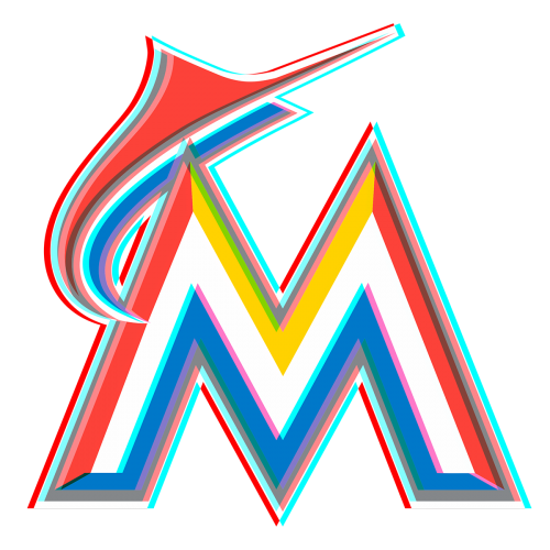 Phantom Miami Marlins logo heat sticker