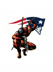 New England Patriots Deadpool Logo heat sticker