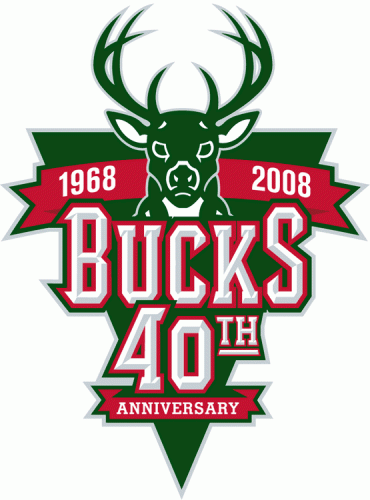 Milwaukee Bucks 2007-2008 Anniversary Logo heat sticker