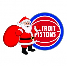 Detroit Pistons Santa Claus Logo custom vinyl decal