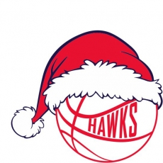 Atlanta Hawks Basketball Christmas hat logo heat sticker