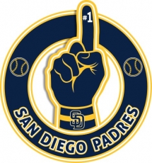 Number One Hand San Diego Padres logo custom vinyl decal