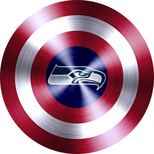 Captain American Shield With Seattle Seahawks Logo custom vinyl decal