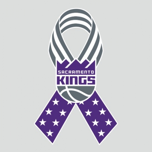 Sacramento Kings Ribbon American Flag logo custom vinyl decal