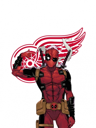 Detroit Red Wings Deadpool Logo custom vinyl decal