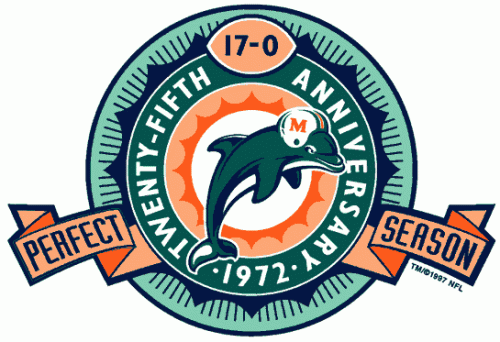 Miami Dolphins 1997 Anniversary Logo heat sticker