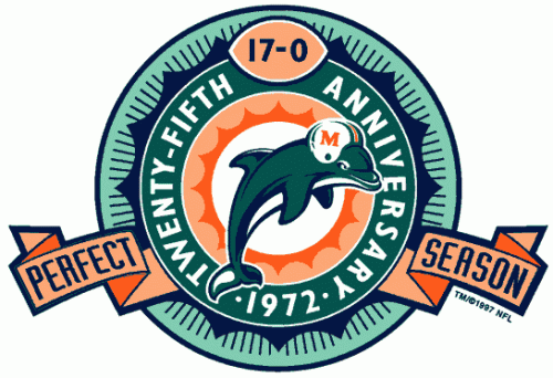 Miami Dolphins 1997 Anniversary Logo custom vinyl decal