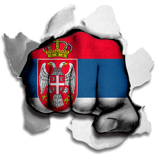 Fist Serbia Flag Logo heat sticker
