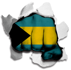 Fist The Bahamas Flag Logo heat sticker