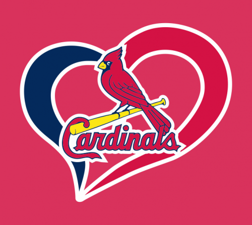 St. Louis Cardinals Heart Logo heat sticker