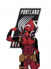Portland Trail Blazers Deadpool Logo custom vinyl decal