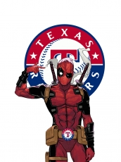 Texas Rangers Deadpool Logo heat sticker