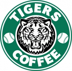 Detroit Tigers Starbucks Coffee Logo heat sticker