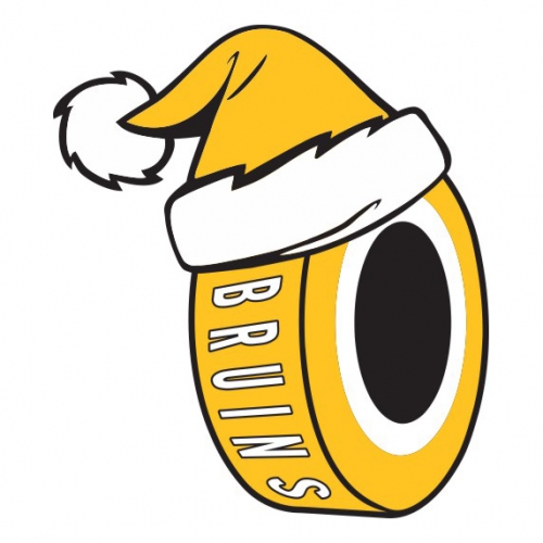 Boston Bruins Hockey ball Christmas hat logo heat sticker