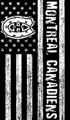 Montreal Canadiens Black And White American Flag logo heat sticker
