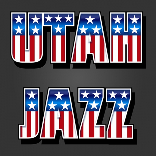 Utah Jazz American Captain Logo heat sticker