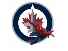 Winnipeg Jets Spider Man Logo heat sticker