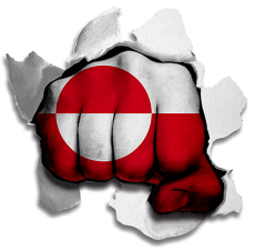 Fist Greenland Flag Logo heat sticker