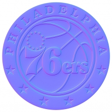 Philadelphia 76ers Colorful Embossed Logo heat sticker