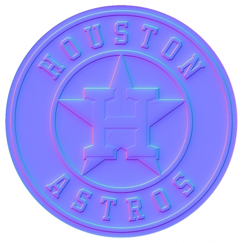 Houston Sstros Colorful Embossed Logo heat sticker